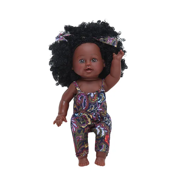 
Africa Doll Cute Simulation Toy Baby Stuffed Asa Orchid One-piece Suit Girl Dolls Kids Toys Black Flower Rebirth Reborn Doll 