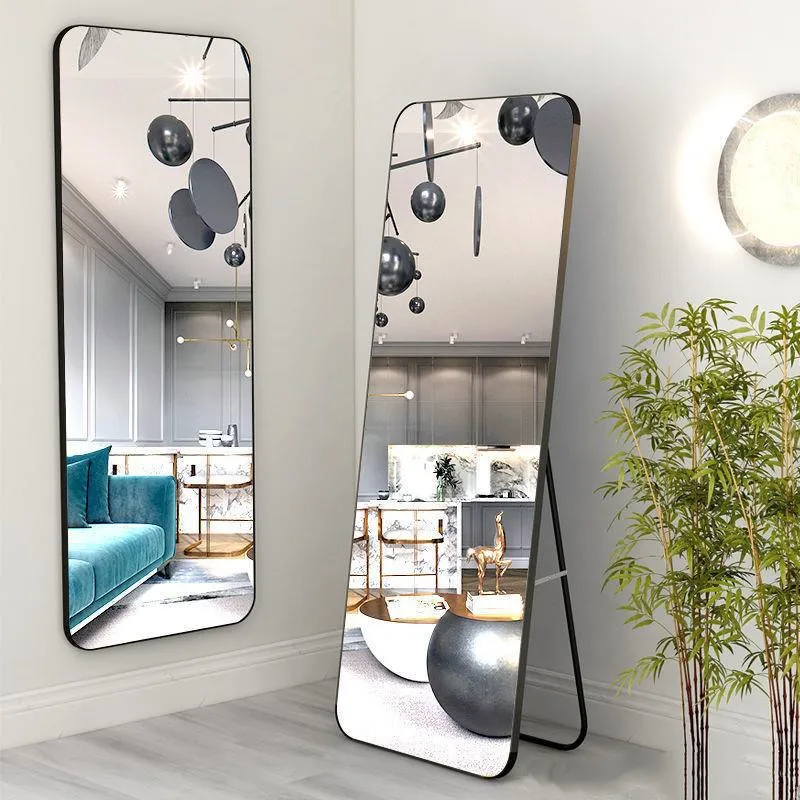Home Full Length Mirror Dressing Room Floor Mirror Interior Decorative Modern Luxury Big Round Mirror  for Bedroom