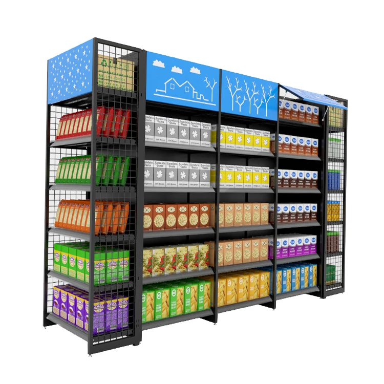 Новый дизайн, металлическая полка для супермаркета с круглой полкой