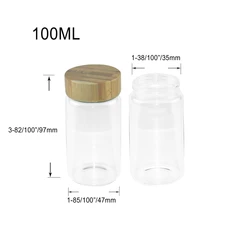 100ml 100cc Transparent Glass Bottle with Bamboo Lid Decoration Gift Wishing Bottle Lovely Fashionable and Simple Free Shipping