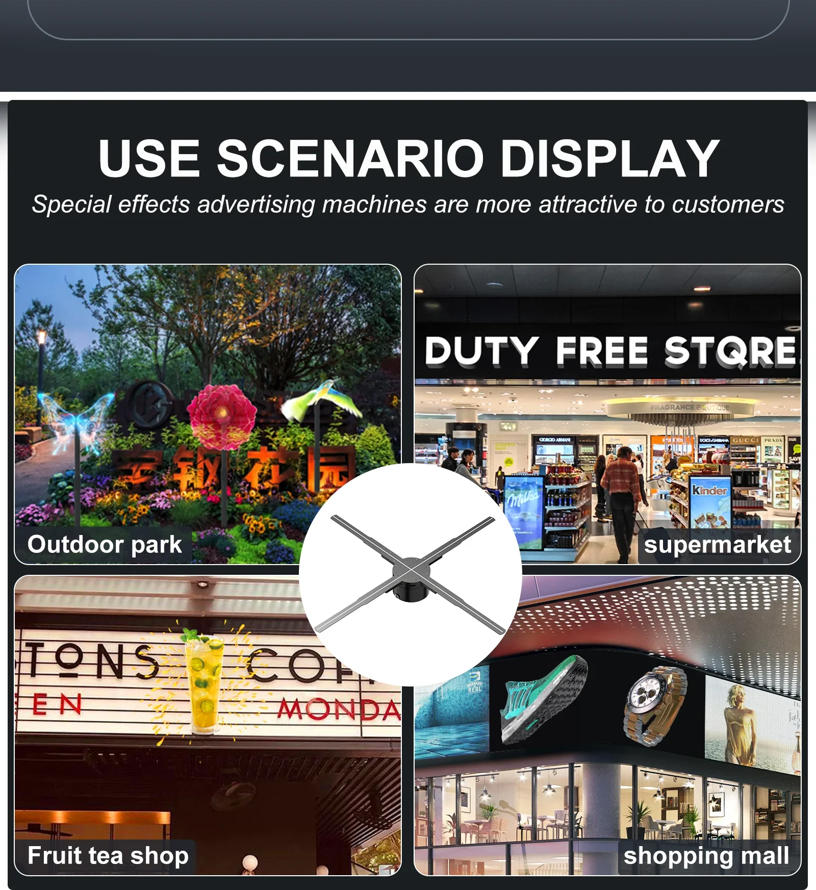 Nake Eye Video Wall Easy Install 3d Fan Holograma Ventilador Holographic Hologram Advertising Led Fan Display 3d Hologram Fan