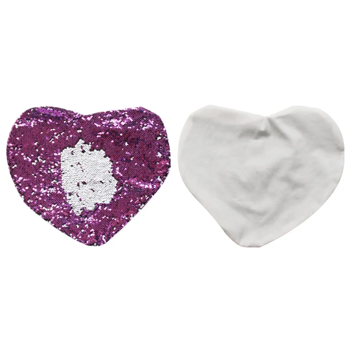 wholesales heart shape sublimation blank pillow case  sparkle for sequin pillow sublimation blank pillow cover