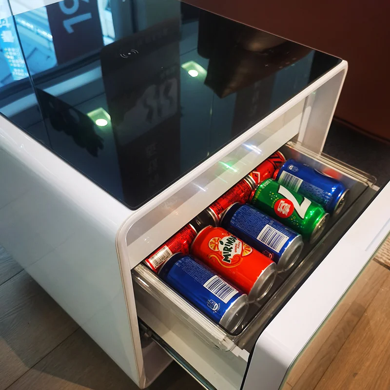 Newest Model Smart Coffee Table Mini with Wireless Charging and Fridge
