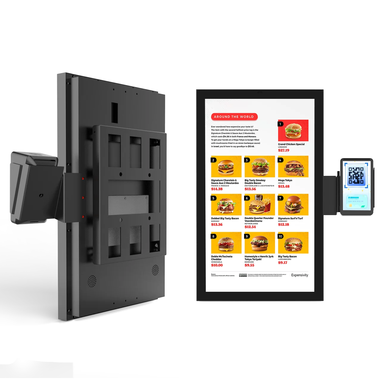 portable advertising display 21.5 inches Outdoor touch Kiosk for Ordering software lcd display digital signage