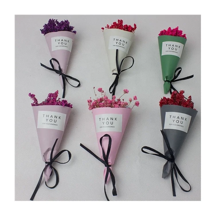 
Beheart Handmade Photography Props Mini Flower Dried Babysbreath Green Opp Packaging Dry Bouquet Gift Box Decoration 