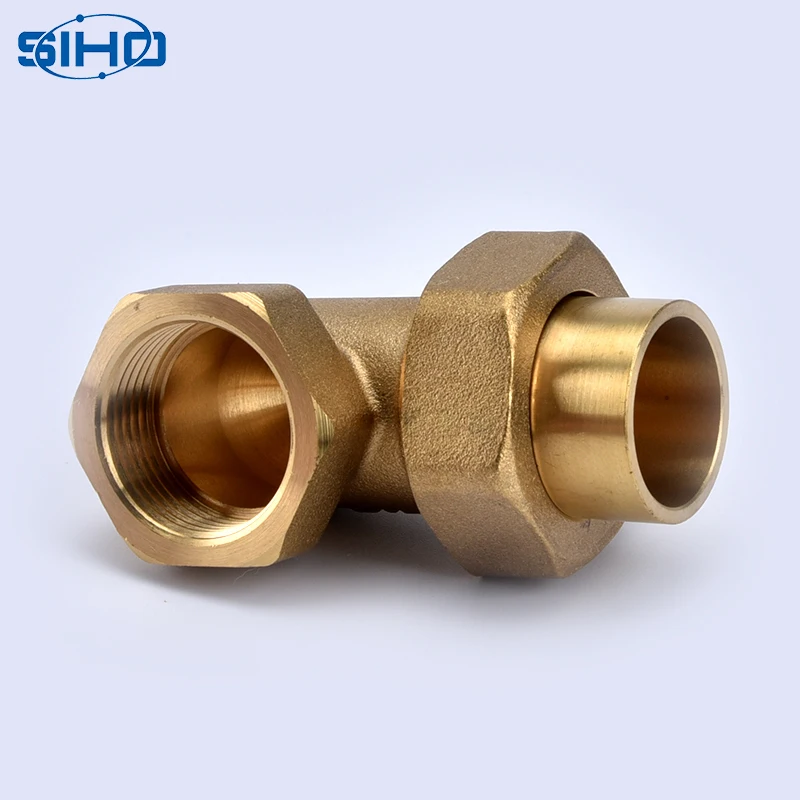 
Compression Fittings Elbow Brass for Copper Pipe 90 Degree Male Base Oil Water Gas Yellow Brass Color Square Equal ISO 9001 SIHO 