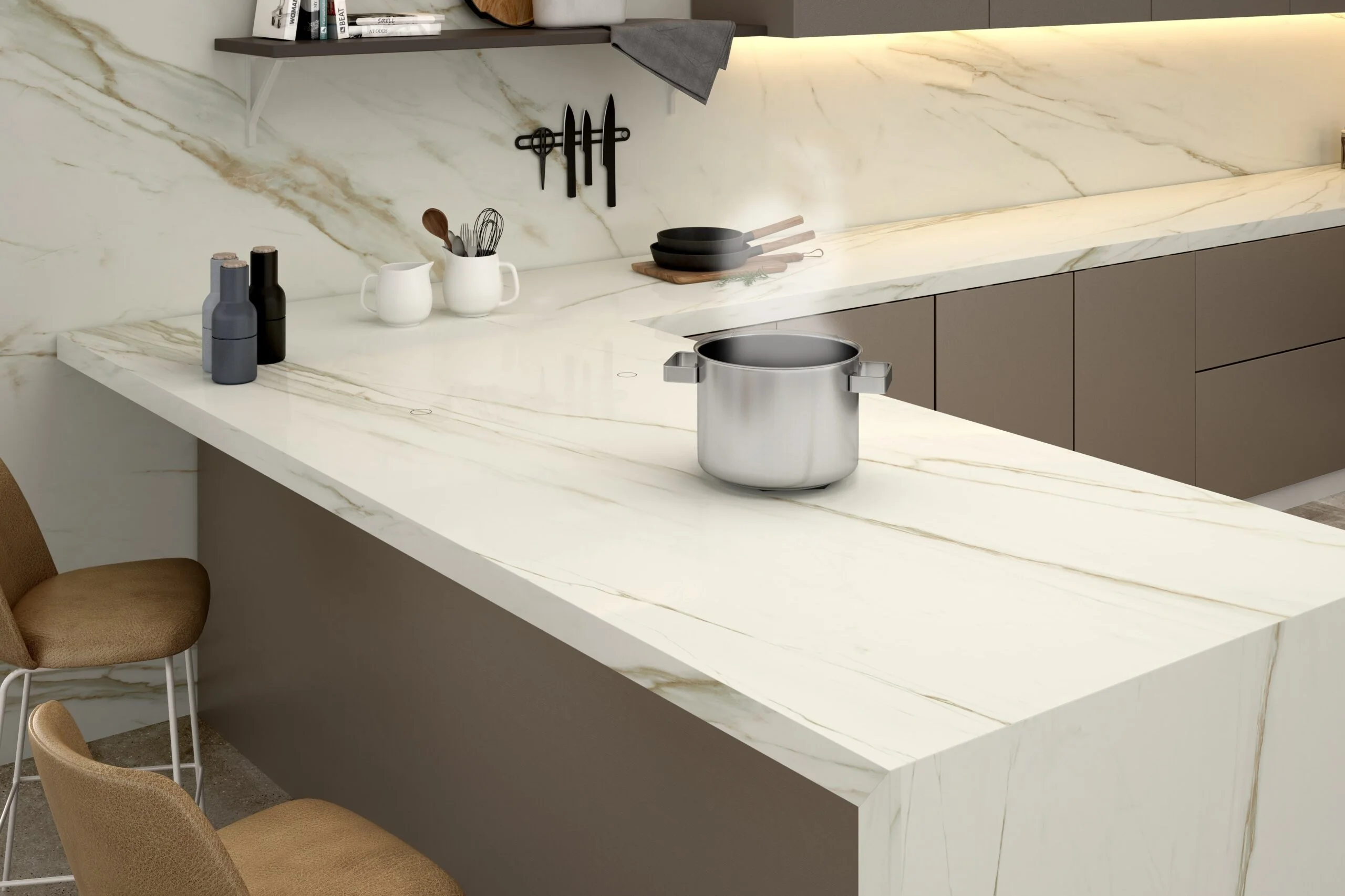 Invisible Induction Hob Cooktop Stove Cooker Under Granite Marble Countertop Built In 4 burner Hob Separated Control Panel