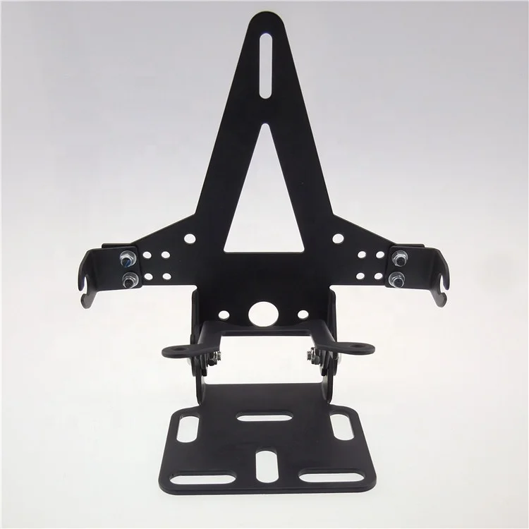Universal Custom Bike Motorcycle Metal Headlight Clamp Bracket Side Mount Holder Black