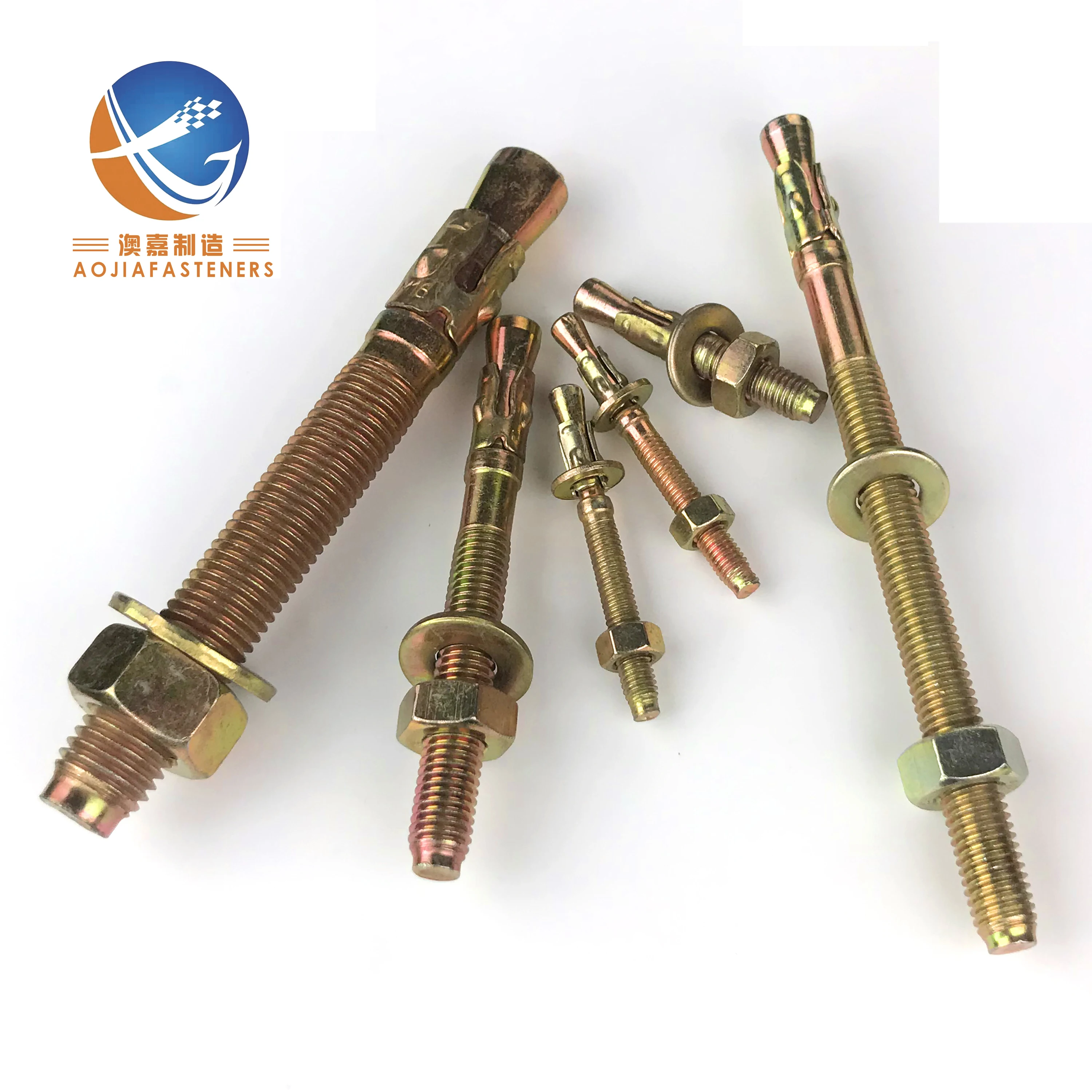 Fasteners M6-M24 Wedge anchors with nut washer expansion anchors Through Bolts