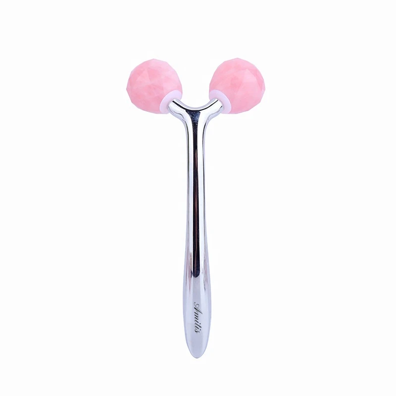 Rose Quartz Jade Roller 3D Massage Facial Roller Face-lift Skin Care Tool Thin Face Chin Neck Body Wrinkle Remover