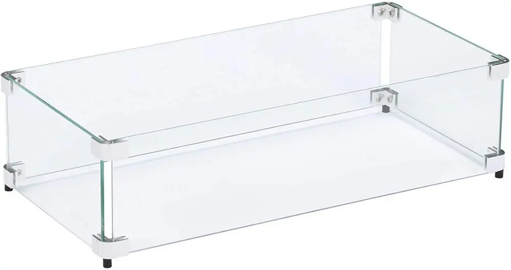 Firepit Flame Guard Wind Guard Glass Rectangle  Round Square Flame Guard