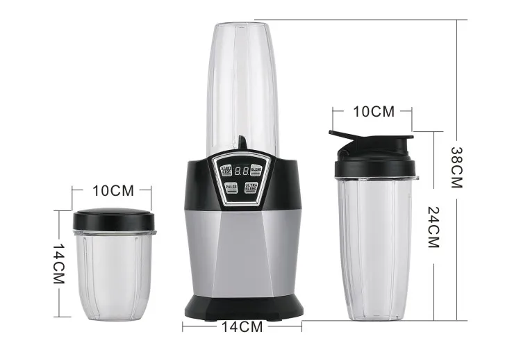 1200W Smart Electric Juicer Fruit Shakes Smoothie Maker Personal Blender Machine Juice Mixer Grinder Plastic 3 Speeds Stainless