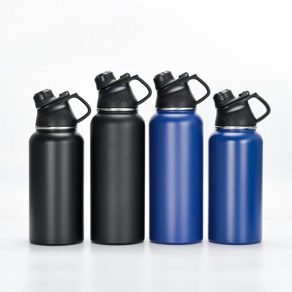 Gym Sports Insulated Water Bottle 1 Liter Cheap Kids School Stainless Steel Water Bottle With Straw Lid