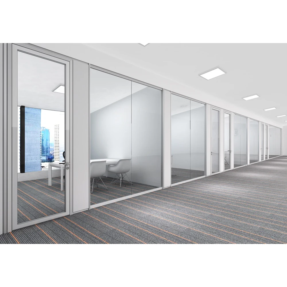 FlexSpace 2024 new office wall Floor ceiling foldable aluminum frame door glass partition Meeting Room