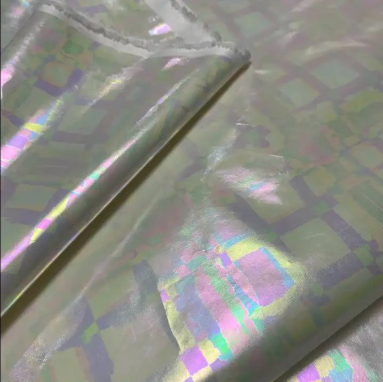 Customized 300T 50D SD Pongee Gold Stamping Bronzing Shimmer Fabric  100% Polyester Fabric PES Shiny Glitter Metallic Fabric