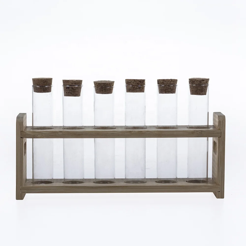 6pcs Heat Resistant High Borosilicate Small Mini Glass Bottles Vials Jars Glass Test Tube with Cork Stoppers