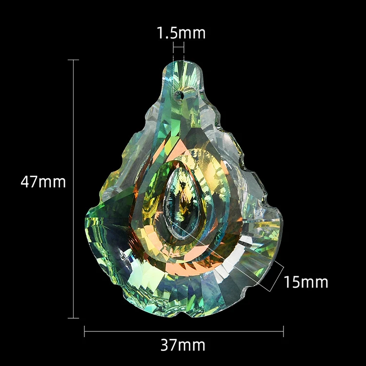 MH-DS0342  Crystal Pendant Maple Prism Catcher Hanging Crystal Faceted Prism chandelier crystal parts