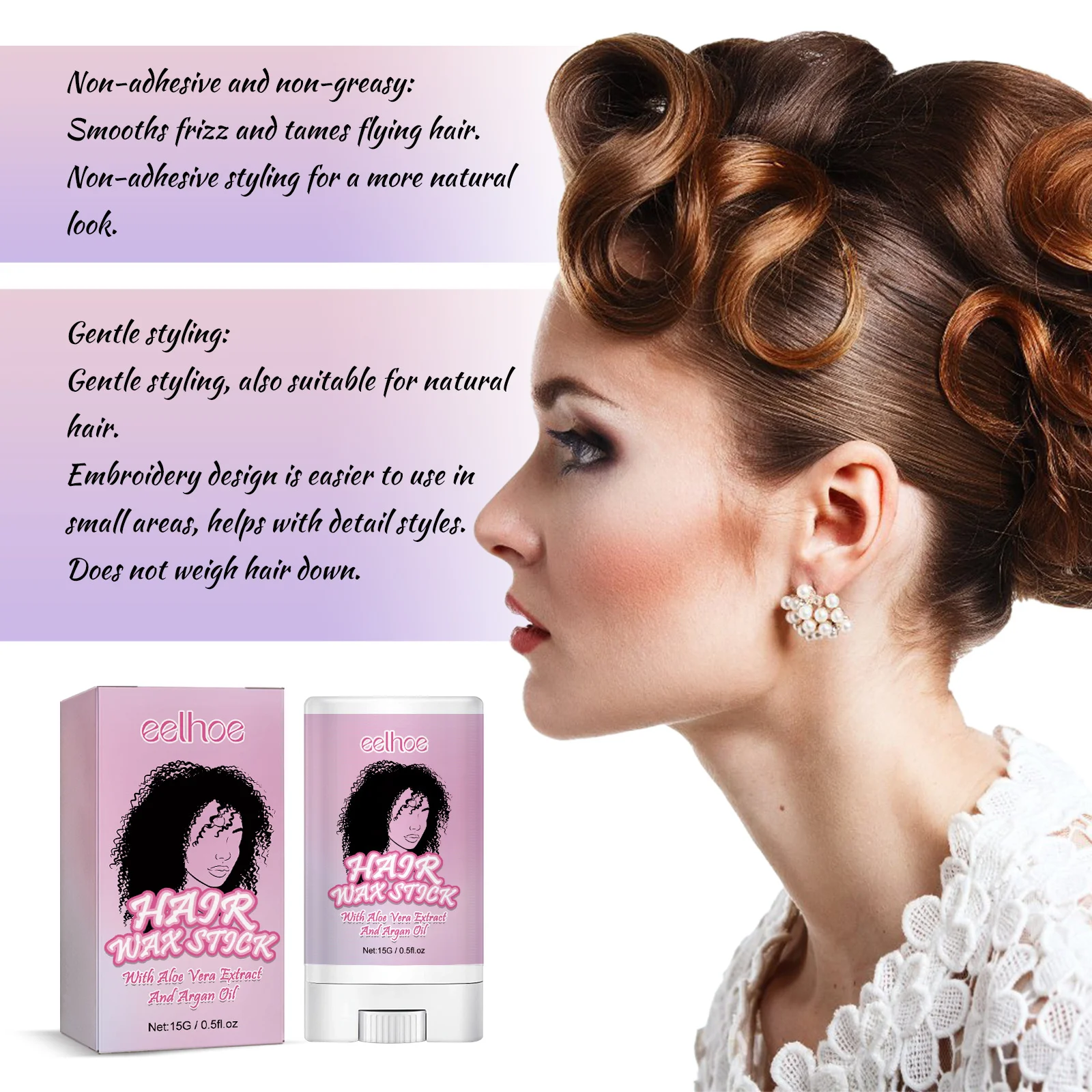 Eelhoe Sustainable Hair Wax Stick Private Label Strong Hold Mild Organic Hair Styling Wax For Men Women