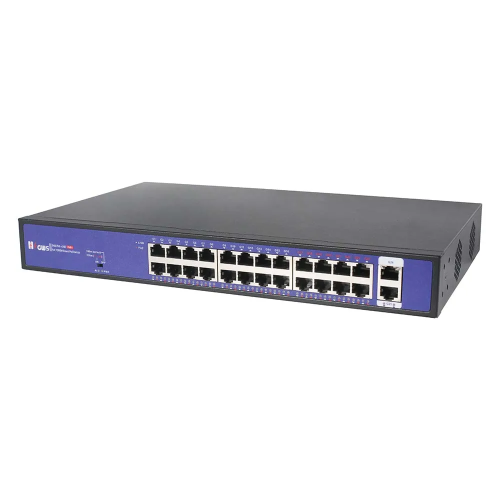 Высокоскоростной гигабитный коммутатор POE 10/100/1000 Мбит/с 24 порта poe + 2 гигабитных портов восходящего канала RJ45
