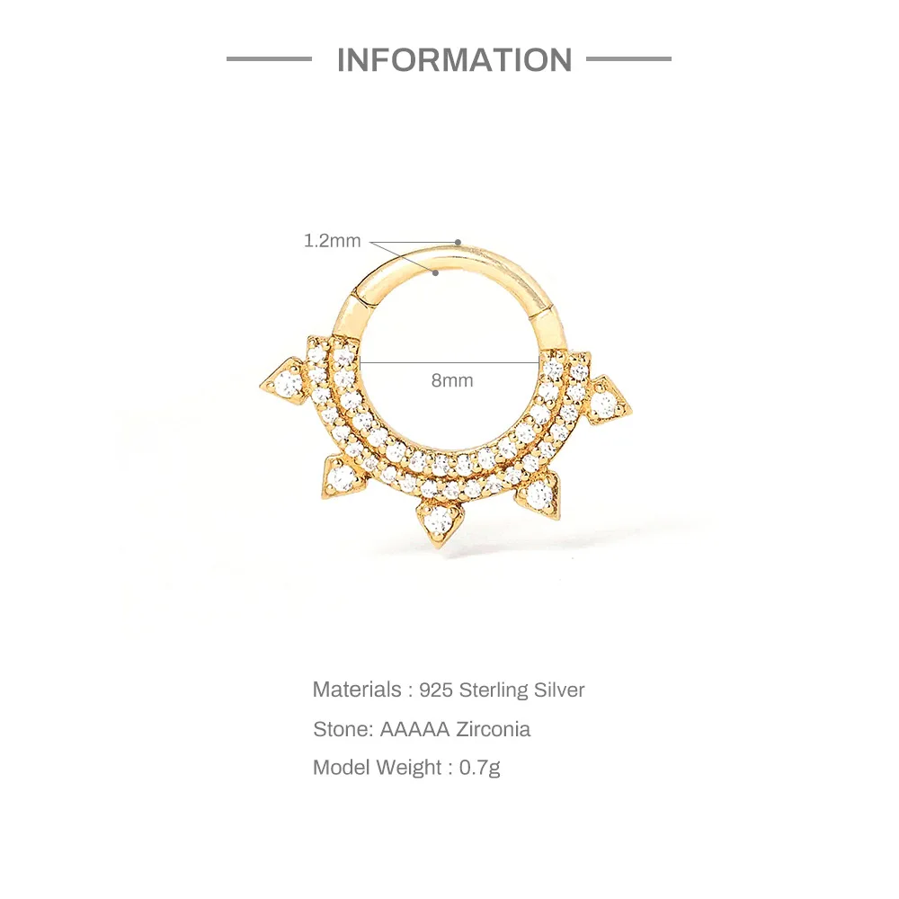 Understated Luxury S925 Sterling Silver Round Earrings Inlaid Gemstone Jewelry