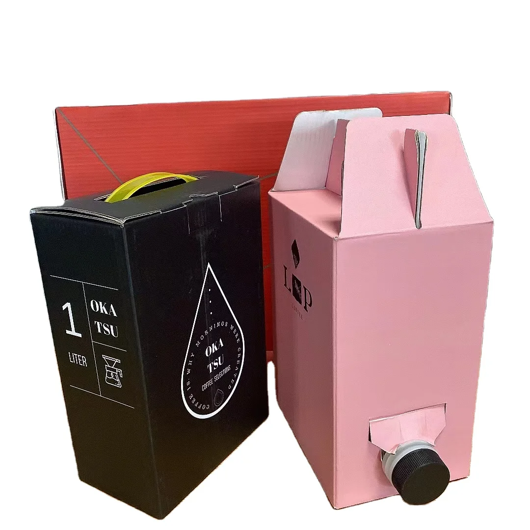 custom Logo print 1L 2L 3L 5L 10L disposable coffee drink wine BIB bag in box dispenser coffee to go Take-Out aseptic bag in box