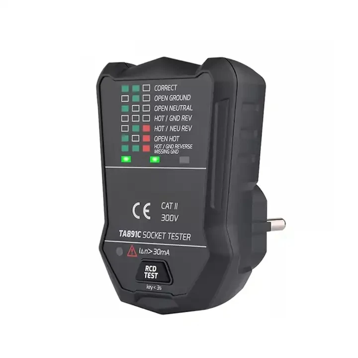 Wholesale TA891C 175V~250V Voltage Tester EU Plug European Socket Tester