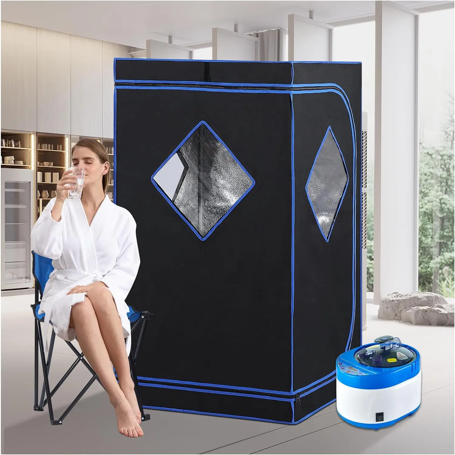 Portable Steam Sauna Spa Personal Indoor Sauna Tent Remote Control One Person Sauna for Relaxation at Home