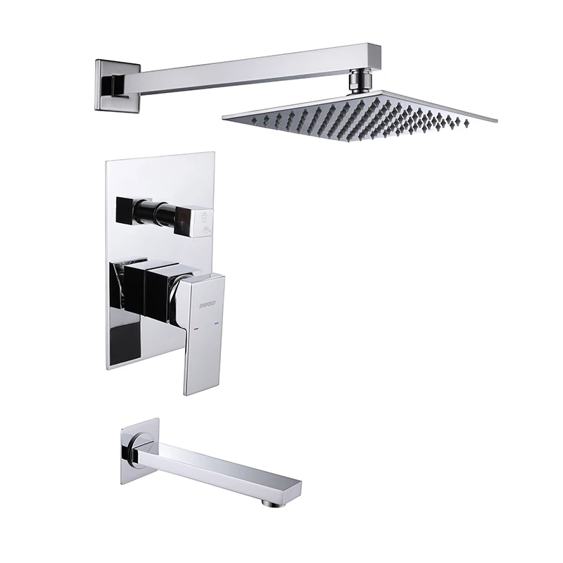 Wall Mounted 2 Hole Brass Waterfall Bathtub Bath-Shower Shower Faucet Mixer Shower Head Kits Robinet Baignoire With Holder