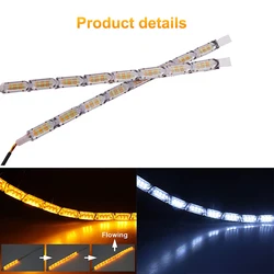 New Tuning Flexible LED Daytime Running Lights Switchback Turn Signal White Yellow Blue Lamp DRL For Headlight Auto Parts