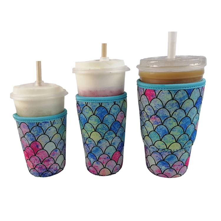 Wholesale Price Reusable Neoprene Insulator Sleeve Coffee Cup Cover for Iced Coffee Cups Cold Drinks