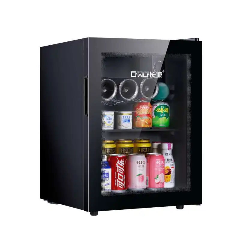 Hollow Glass Door/VCM Door Home Hotel Mini Bar Fridge Mini Beer Fridge Showcase