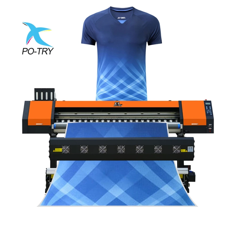 POTRY Dress Tshirt Printer Wide Format Sublimation Plotter Printer 4 Head I3200 Sublimation Textile Printer