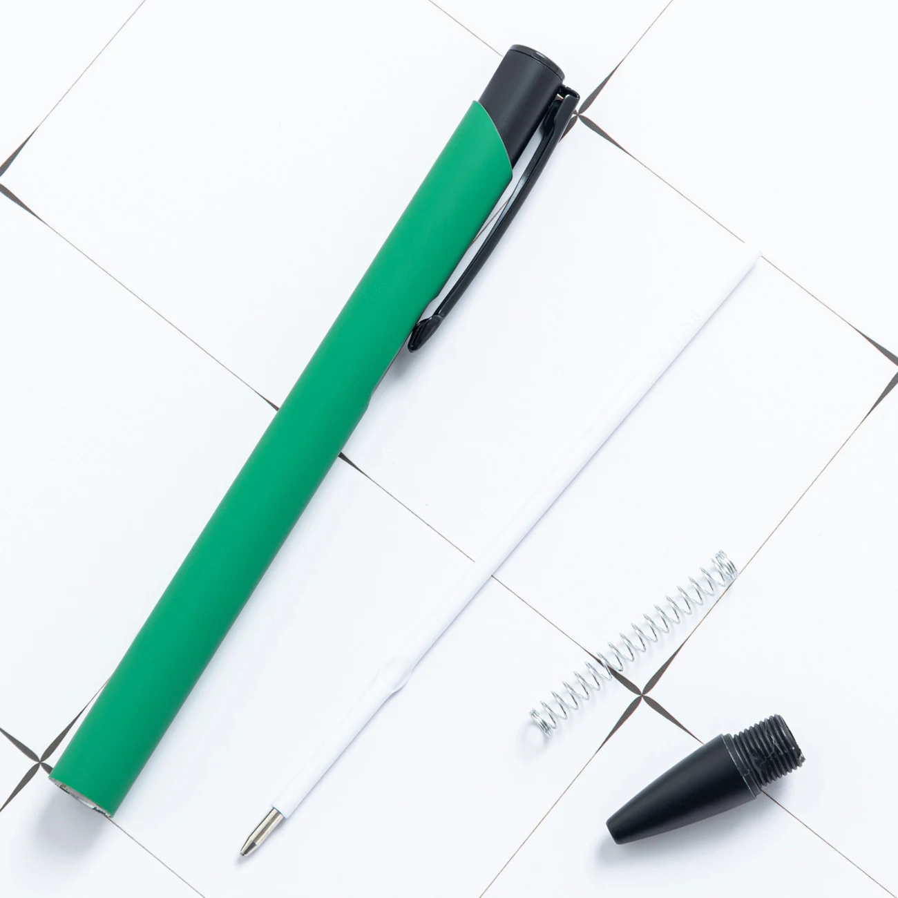 Soft touch matte rubber coated metal pen with custom logo