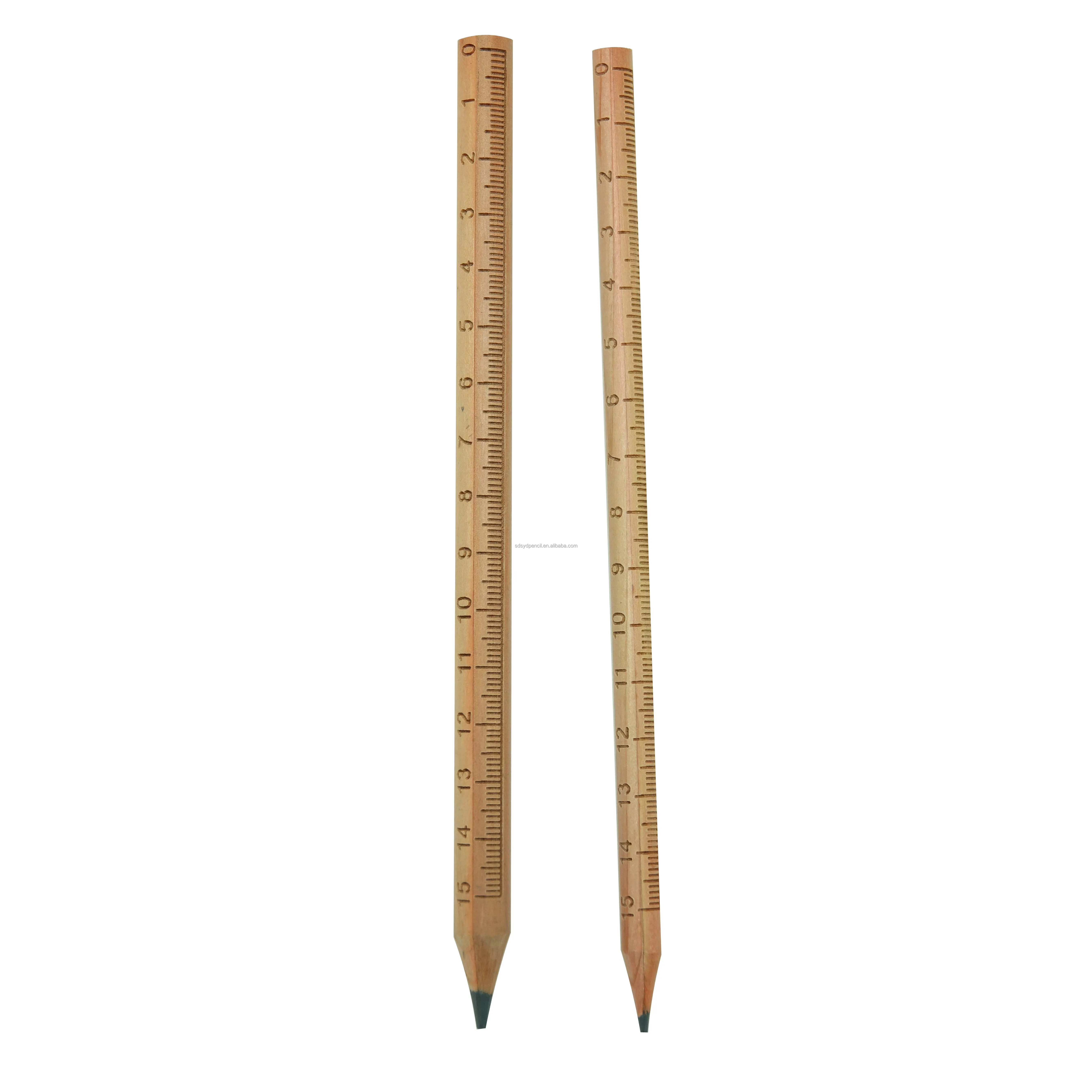 Laser Engraving Cedar Pencils High Quality Jumbo HB Pencils Print Ruler