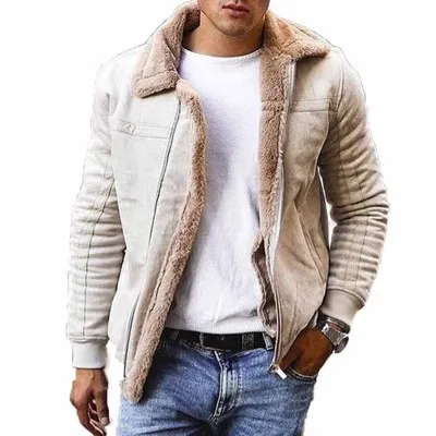
2021 Custom New Fashion Mens Jackets coats Mens Winter Classic Sherpa Fleece Jacket 
