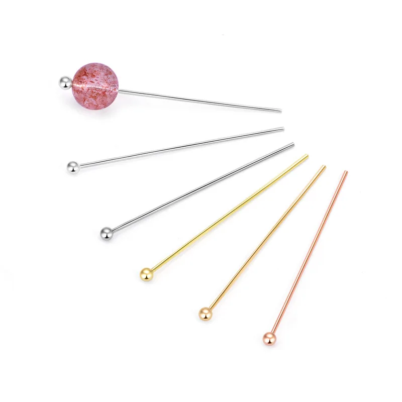 Wholesale 925 Sterling Silver Head Pins Needles 20mm/30mm/40mm Jewelry Handmade DIY Accessories