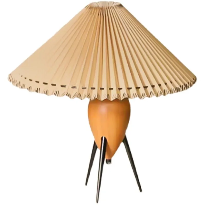 Horn shape Nordic fabric bedside lamp creative bedroom study led table lamps