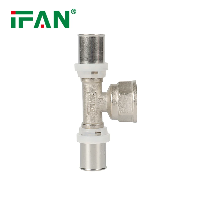 IFAN Wholesale Brass Press Fitting 16-32mm Pex Pipe Fitting Female Tee Pex Press Fitting