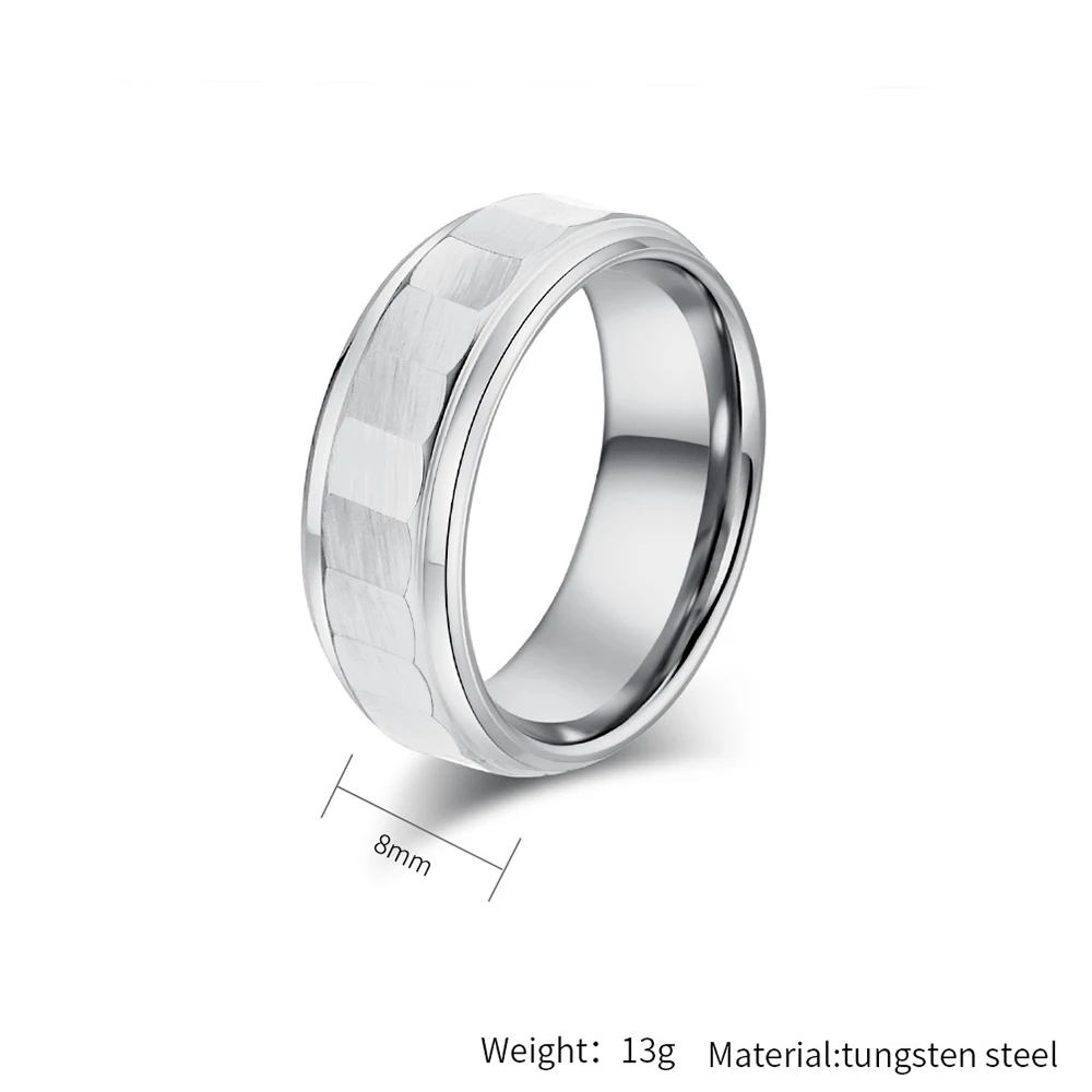 Minimalist Jewelry Luxury 8mm Black Tungsten Ring For Men Never Fade