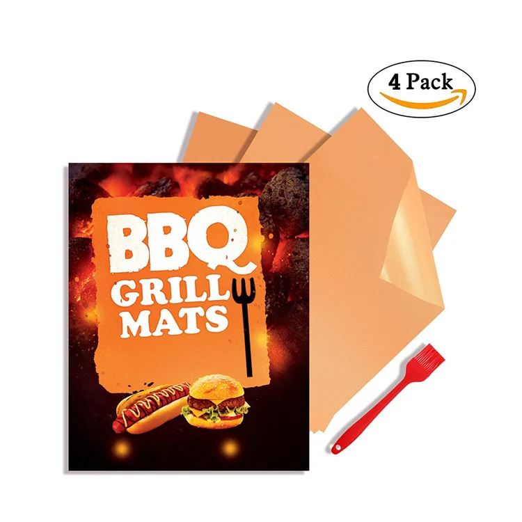 2020 Hot Selling Free Sample Set of 4 PTFE Non-stick BBQ Grill Mat