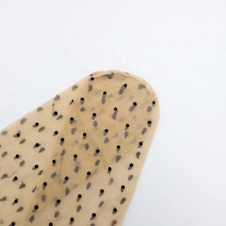 
Summer breathable Fashion Silk Transparent Lady white and black Dot Women silks Socks 