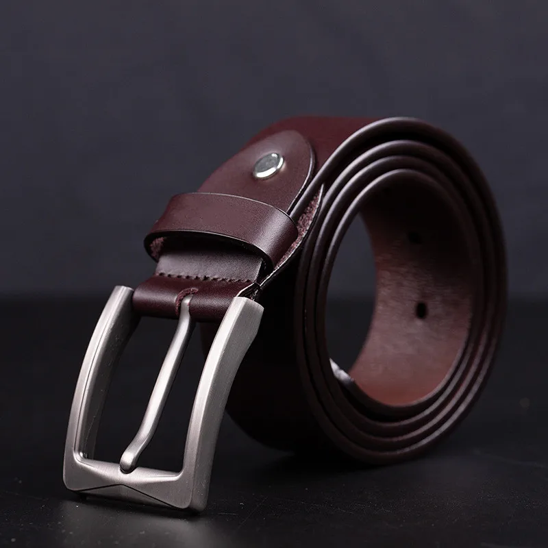 Genuine  Leather Belts  With Metal Buckle  Belts Leather Men