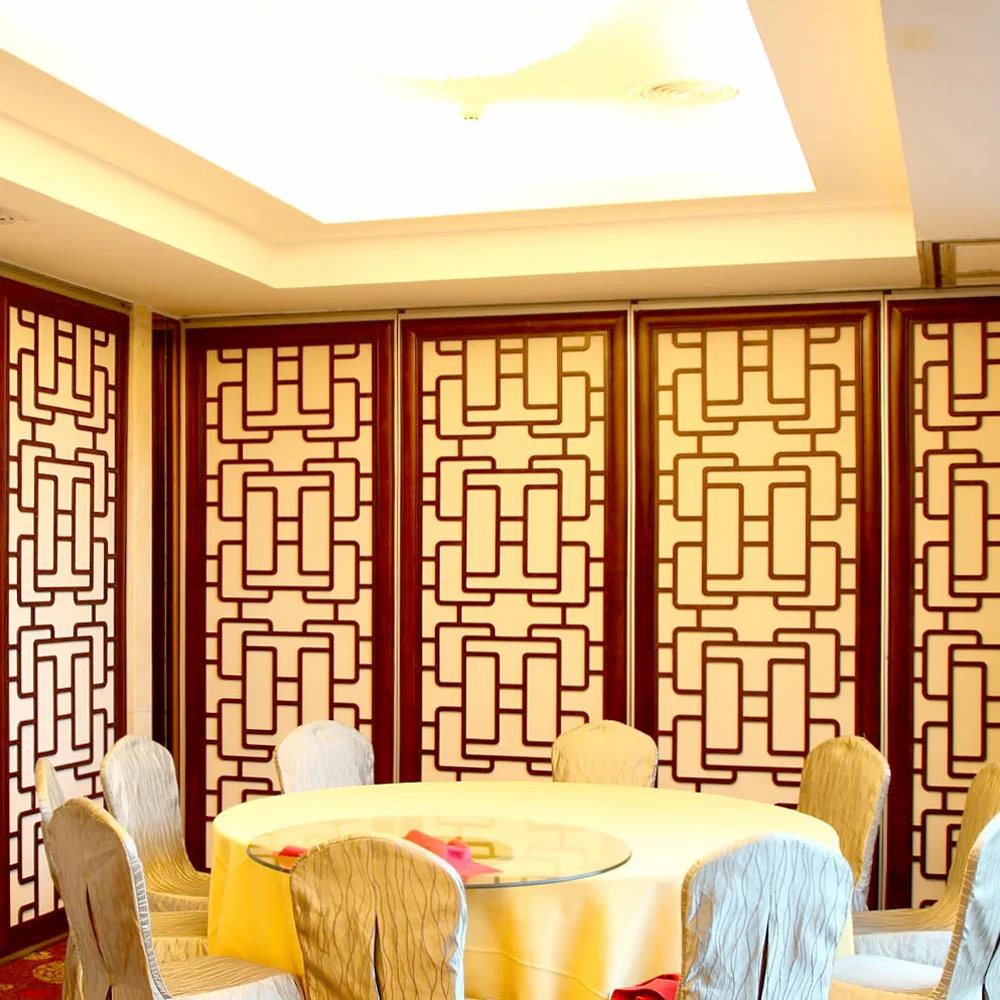 Double glass fire rated framed folding glass partition door for classroom