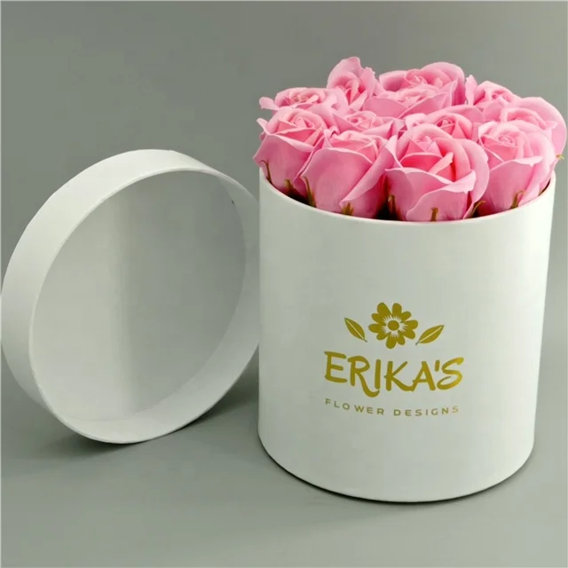 Square flower box/preserved flower box with rose gold logo