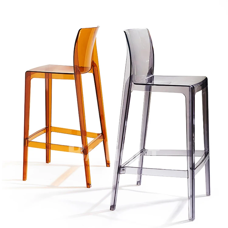Best Selling plastic PC clear crystal stackable club chair vintage bar stool