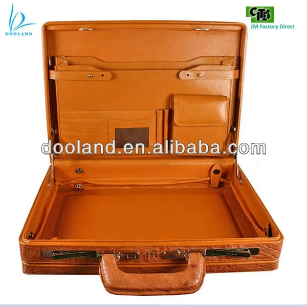 Luxury high quality gentlemen London authentic real ostrich skin briefcase box bag