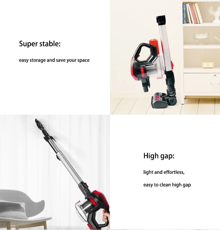 Shiny XL-618D/8 Wireless Manual Vacuum Cleaner Home 25000pa Led Lighting Cyclone Filter for vacuum cleaner