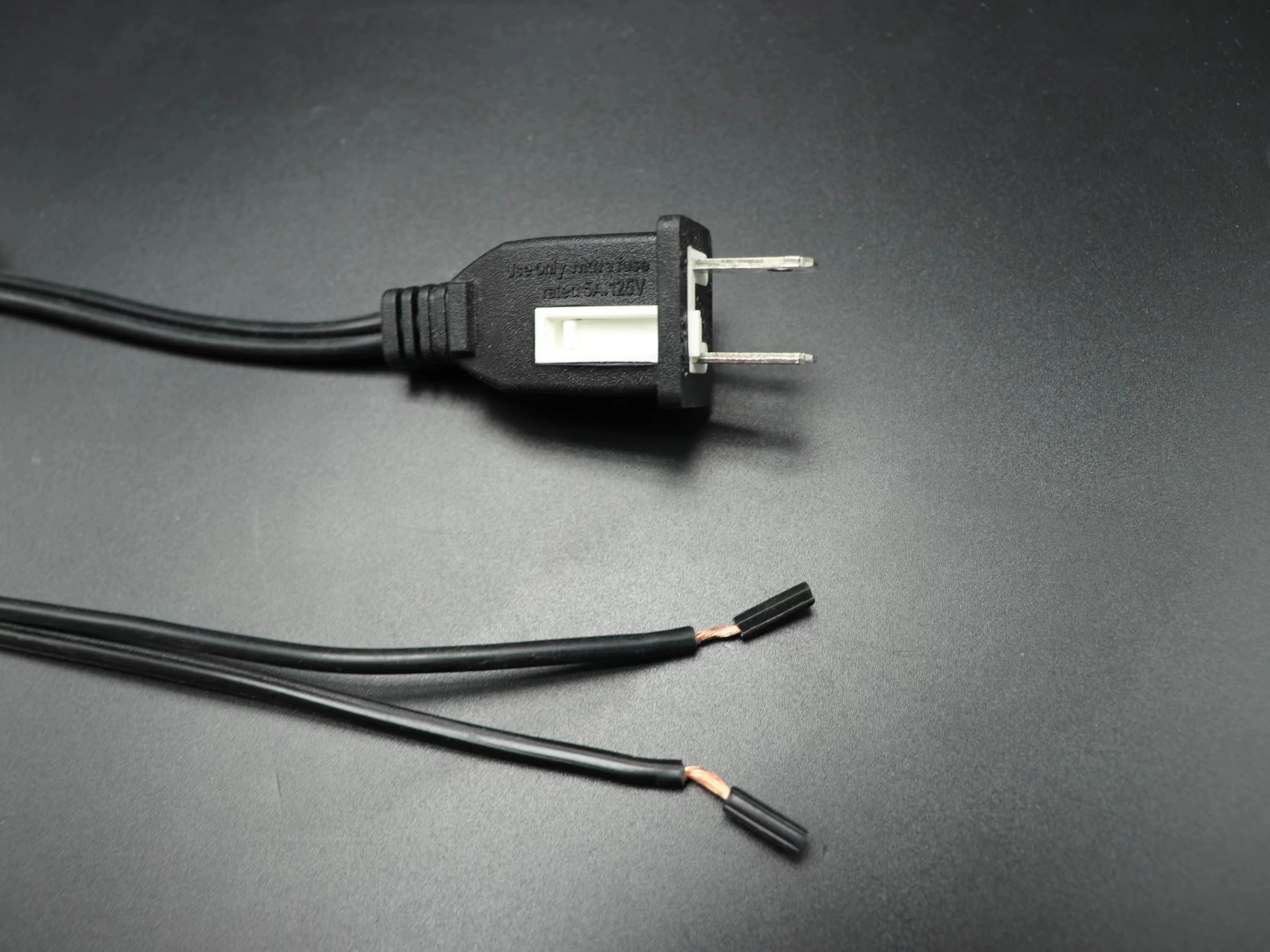 US power cord UL 2 Pin Power Cord with fuse 2 PinAC Power Cord CHENGKEN SPT SJT SVT SJTW