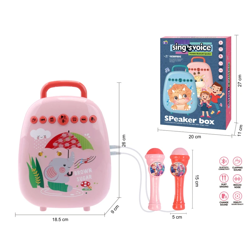 Cute design children bluetooth portable sound speaker audio karaoke microphone toy