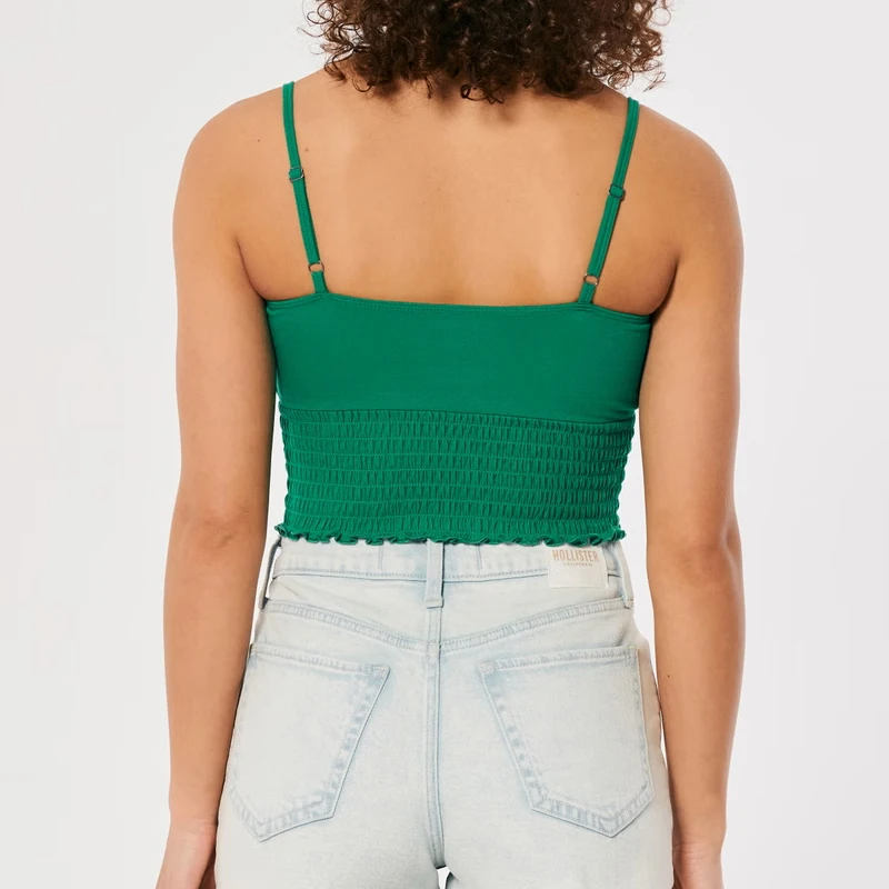 Custom Thin Strap Ruffle Nylon Spandex White Wire Free Tube Top Bra Women Crop Ruched Bust Top